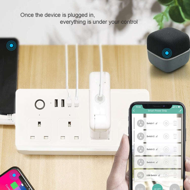 WIFI  13A SM-SO301-K 4 Holes + 4 USB Multi-purpose Smart Power Strip, UK Plug