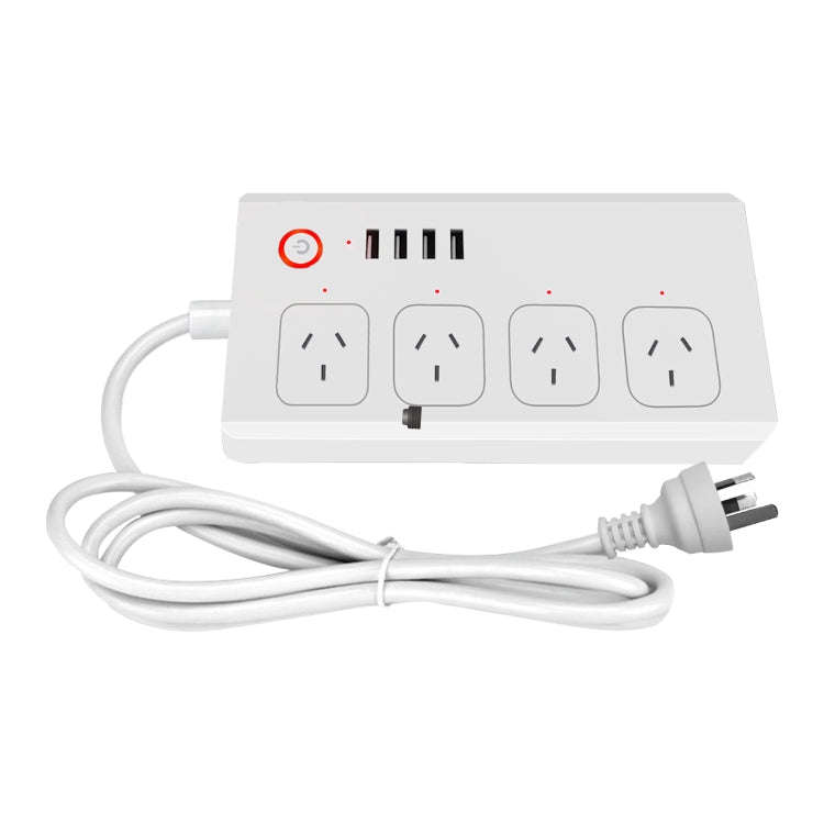 ZigBee 10A SM-SO301-A 4 Holes + 4 USB 2000W Multi-purpose Smart Power Strip, AU Plug