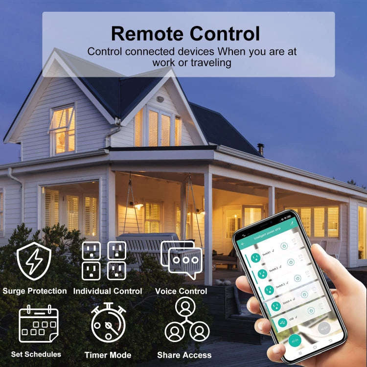 ZigBee 10A SM-SO306-M 4 Holes + 2 USB Multi-purpose Smart Power Strip(AU Plug)
