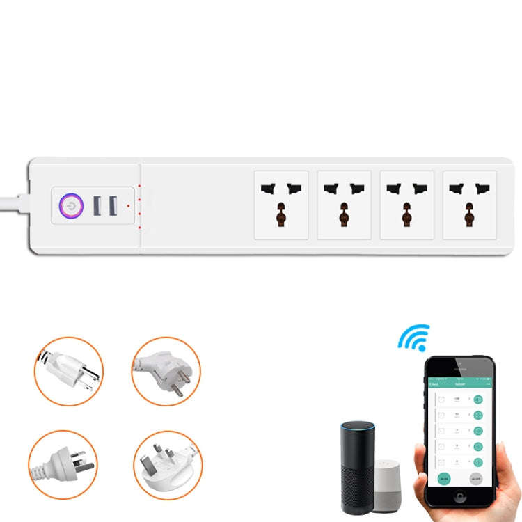 ZigBee 16A SM-SO306-M 4 Holes + 2 USB Multi-purpose Smart Power Strip(EU Plug)