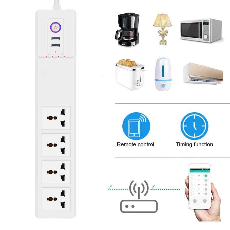WiFi 10A SM-SO306-M 4 Holes + 2 USB Multi-purpose Smart Power Strip(US Plug)