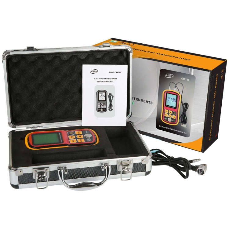 BENETECH GM-100 Ultrasonic Thickness Meter Tester Gauge Velocity 1.2~225mm(Aluminum Box Version)