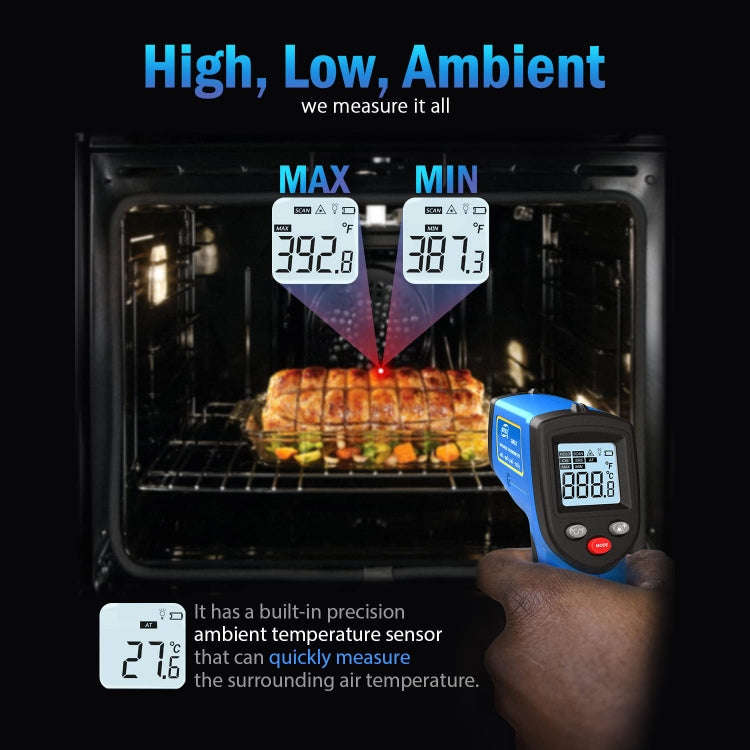 BENETECH GM321 Digital Non-Contact Infrared Thermometer, Battery Not Included