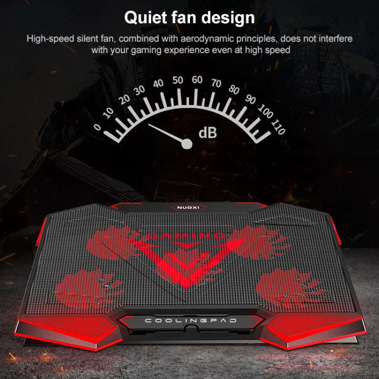 5 Fan 2 USB Lifting Folding Laptop Cooling Stand(Blue Red)