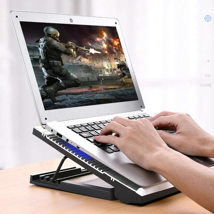 T10 Aluminum Alloy Multi Gear Adjustable Laptop Radiator(Silver)