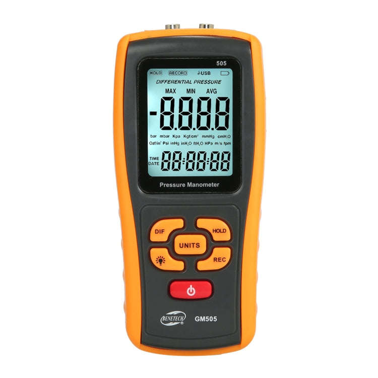 BENETECH GM505 Portable Pressure Gauge, Battery Not Included