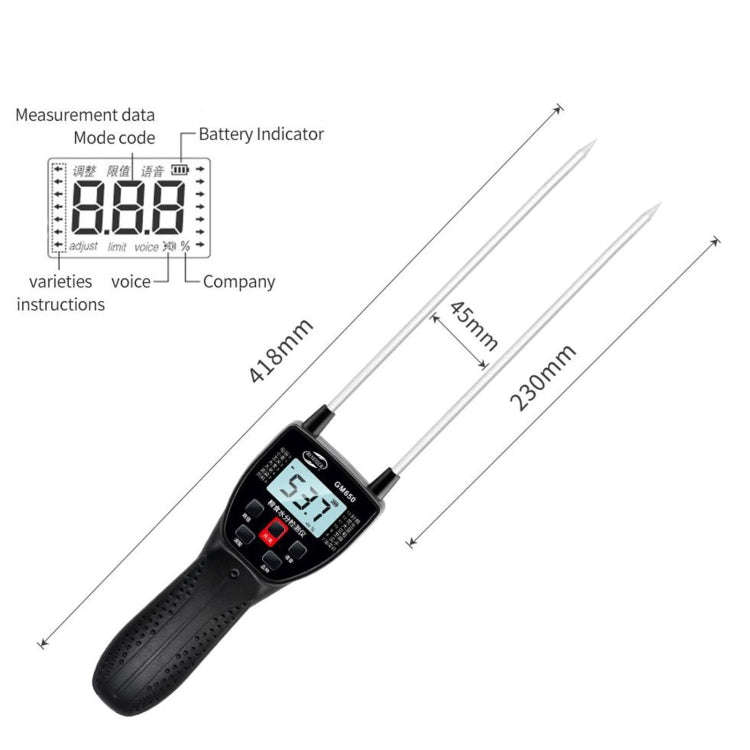 BENETECH GM650A Grain Moisture Meter, Battery Not Included