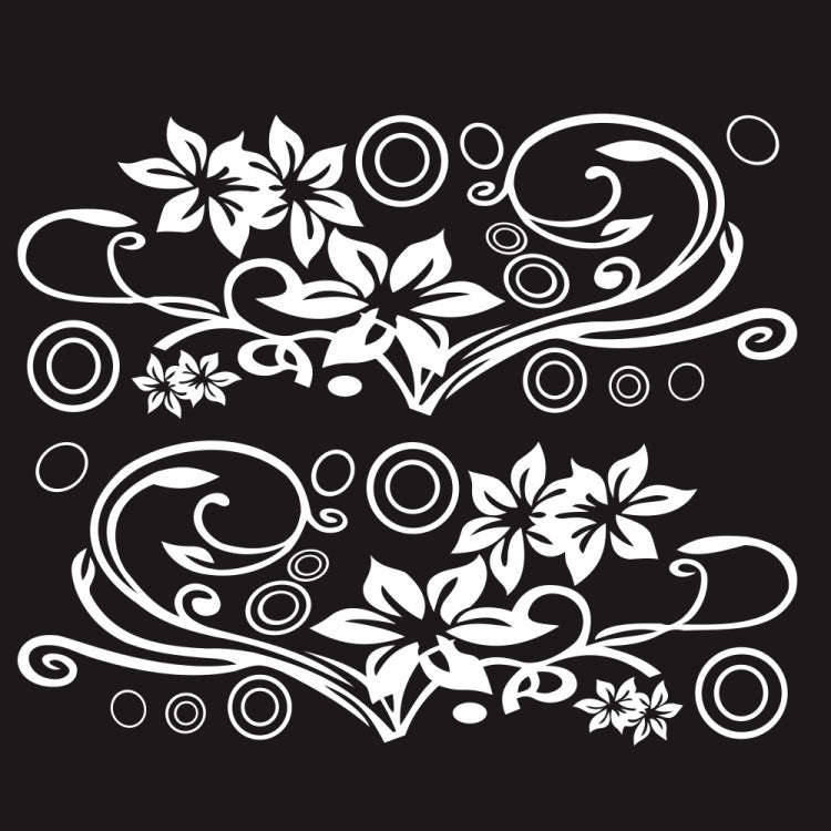2 PCS/Set D-75 Flower Vine Pattern Car Modified Decorative Sticker(White)