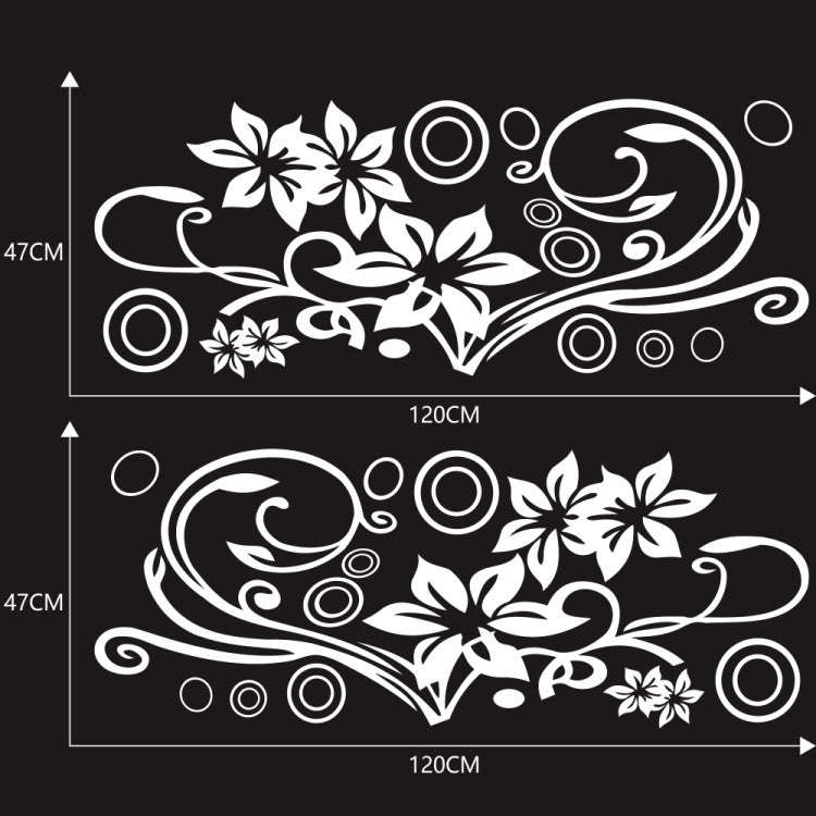 2 PCS/Set D-75 Flower Vine Pattern Car Modified Decorative Sticker(White)
