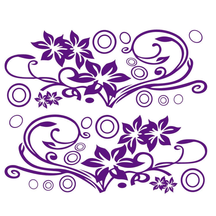 2 PCS/Set D-75 Flower Vine Pattern Car Modified Decorative Sticker(Purple)
