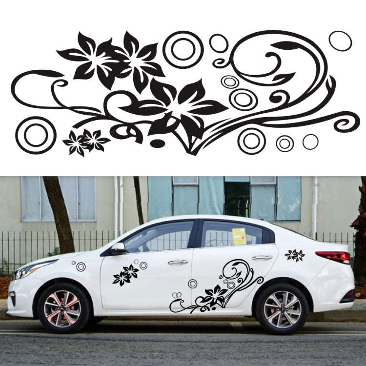 2 PCS/Set D-75 Flower Vine Pattern Car Modified Decorative Sticker(Red)
