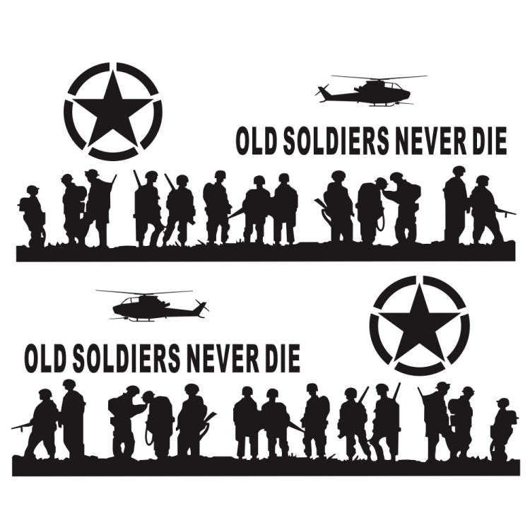 2 PCS/Set D-84 Old Soldiers Pattern Car Modified Decorative Sticker(Black)
