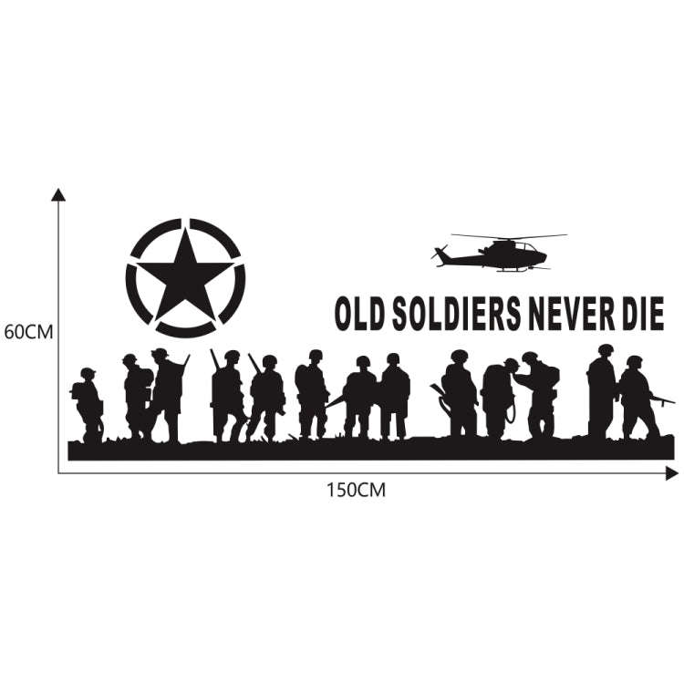 2 PCS/Set D-84 Old Soldiers Pattern Car Modified Decorative Sticker(Black)
