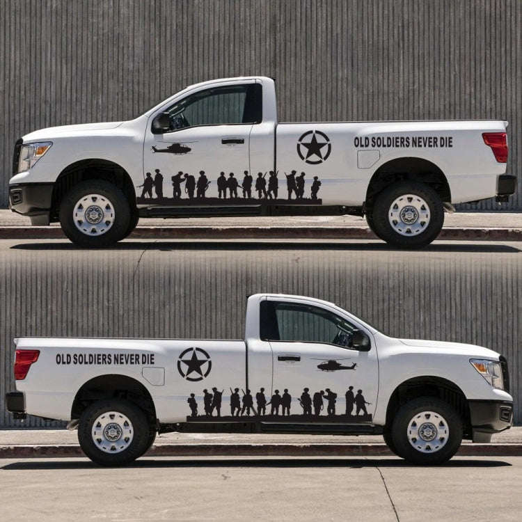 2 PCS/Set D-84 Old Soldiers Pattern Car Modified Decorative Sticker(Black)