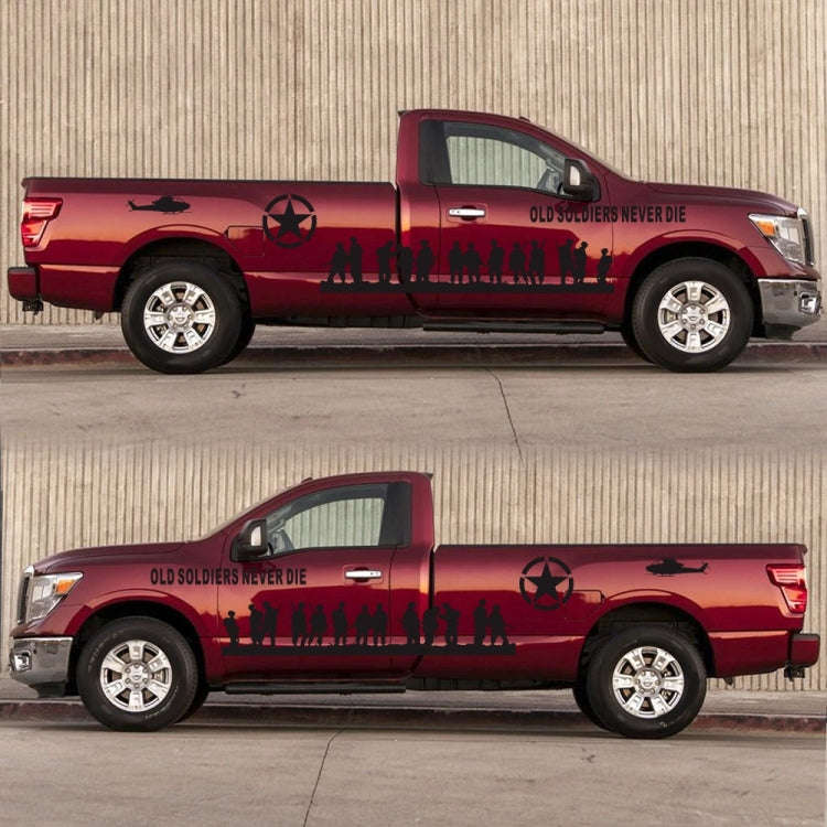 2 PCS/Set D-84 Old Soldiers Pattern Car Modified Decorative Sticker(Black)