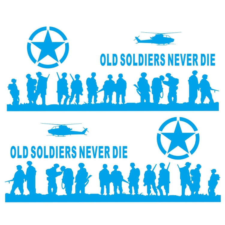 2 PCS/Set D-84 Old Soldiers Pattern Car Modified Decorative Sticker(Blue)
