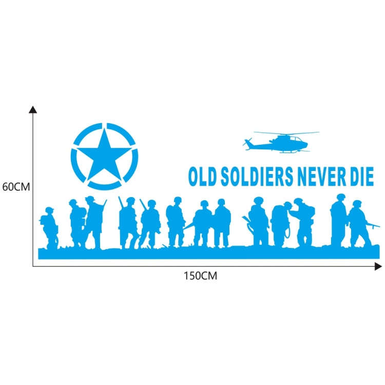 2 PCS/Set D-84 Old Soldiers Pattern Car Modified Decorative Sticker(Blue)