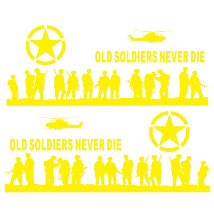 2 PCS/Set D-84 Old Soldiers Pattern Car Modified Decorative Sticker(Yellow)