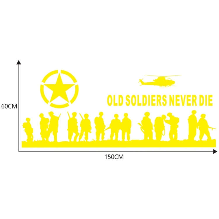 2 PCS/Set D-84 Old Soldiers Pattern Car Modified Decorative Sticker(Yellow)