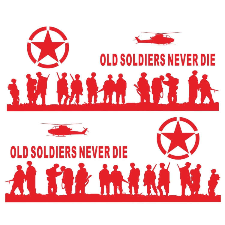 2 PCS/Set D-84 Old Soldiers Pattern Car Modified Decorative Sticker(Red)