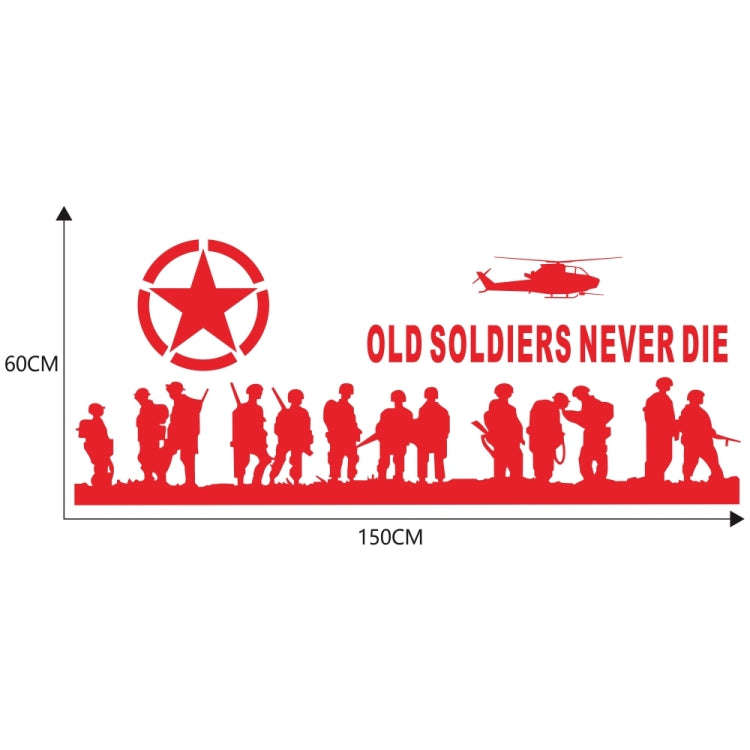 2 PCS/Set D-84 Old Soldiers Pattern Car Modified Decorative Sticker(Red)