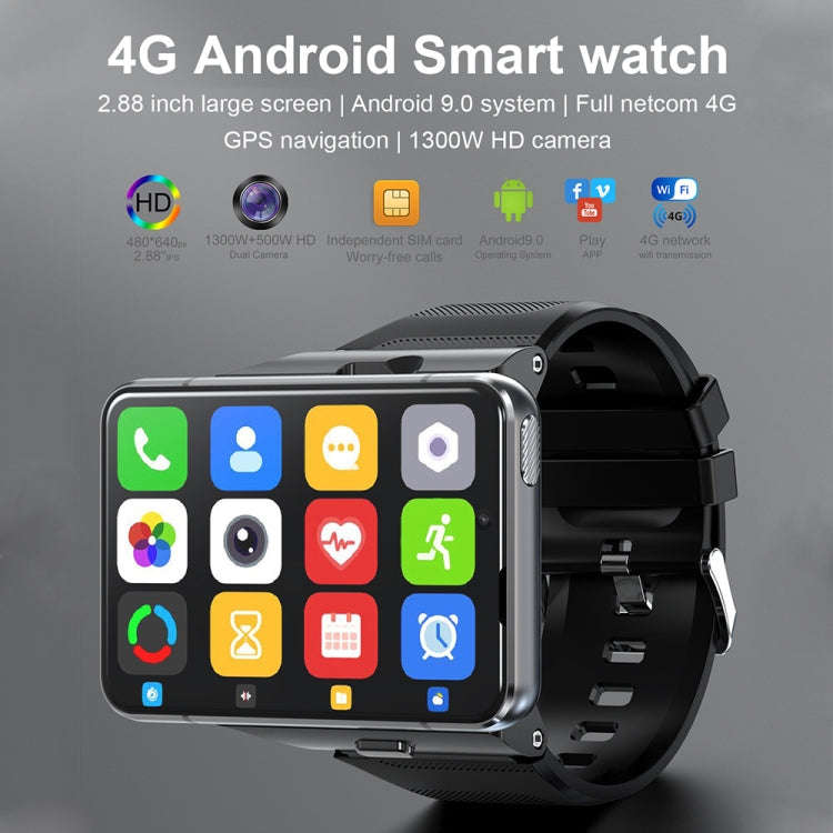 S999 2.88 inch TFT Screen 4G Smart Watch, Android 9.0 4GB+64GB(Gold)