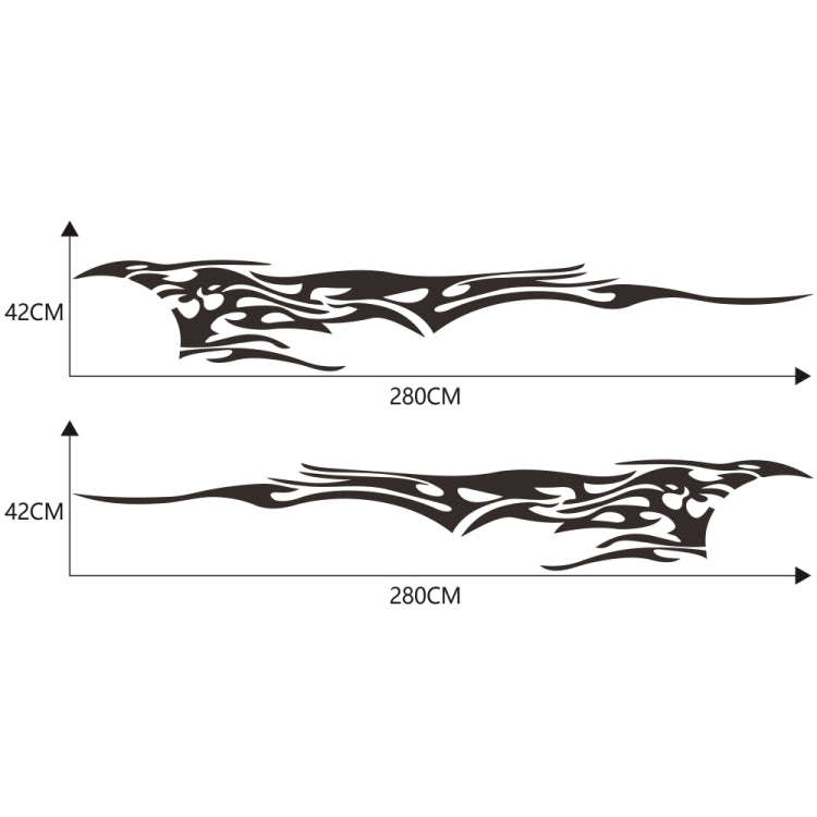2 PCS/Set D-144 Fire Element Pattern Car Modified Decorative Sticker(Black)