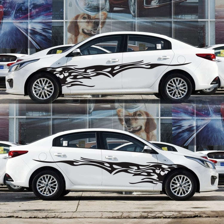 2 PCS/Set D-144 Fire Element Pattern Car Modified Decorative Sticker(Black)