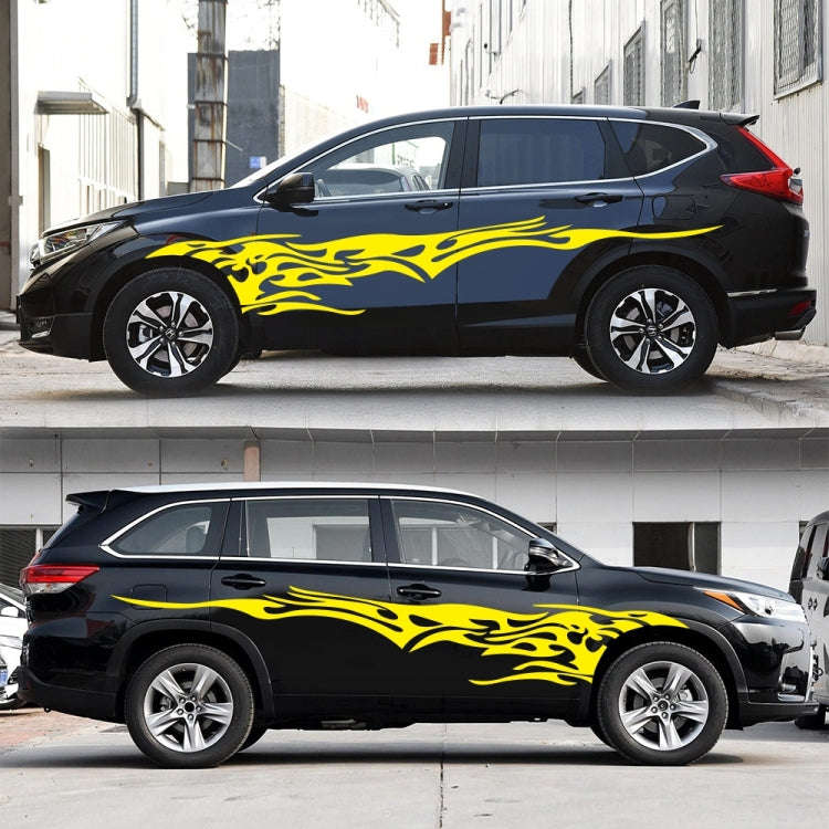 2 PCS/Set D-144 Fire Element Pattern Car Modified Decorative Sticker(Yellow)