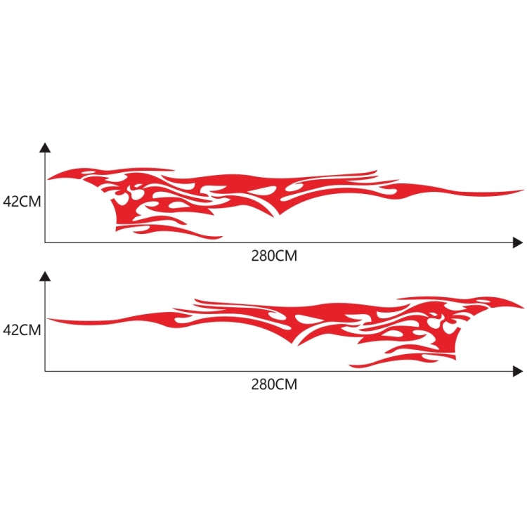 2 PCS/Set D-144 Fire Element Pattern Car Modified Decorative Sticker(Red)