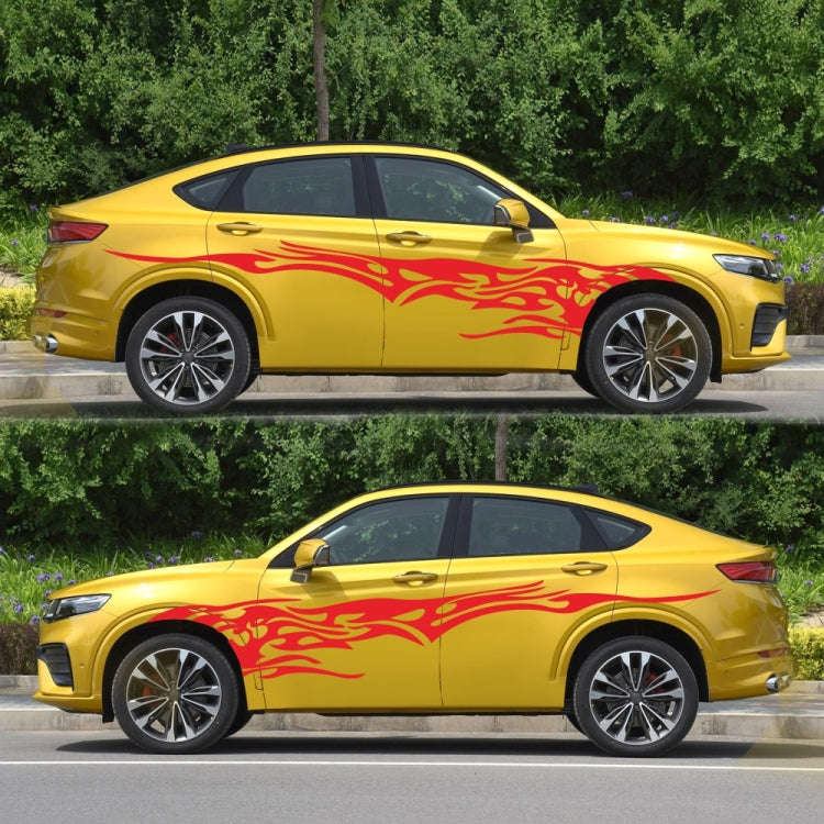 2 PCS/Set D-144 Fire Element Pattern Car Modified Decorative Sticker(Red)