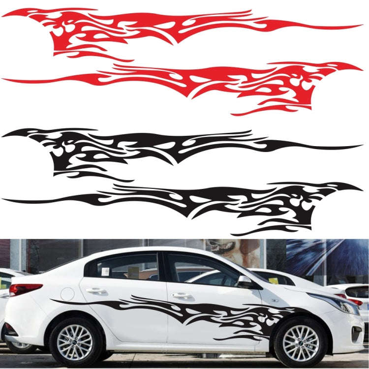2 PCS/Set D-144 Fire Element Pattern Car Modified Decorative Sticker(Red)