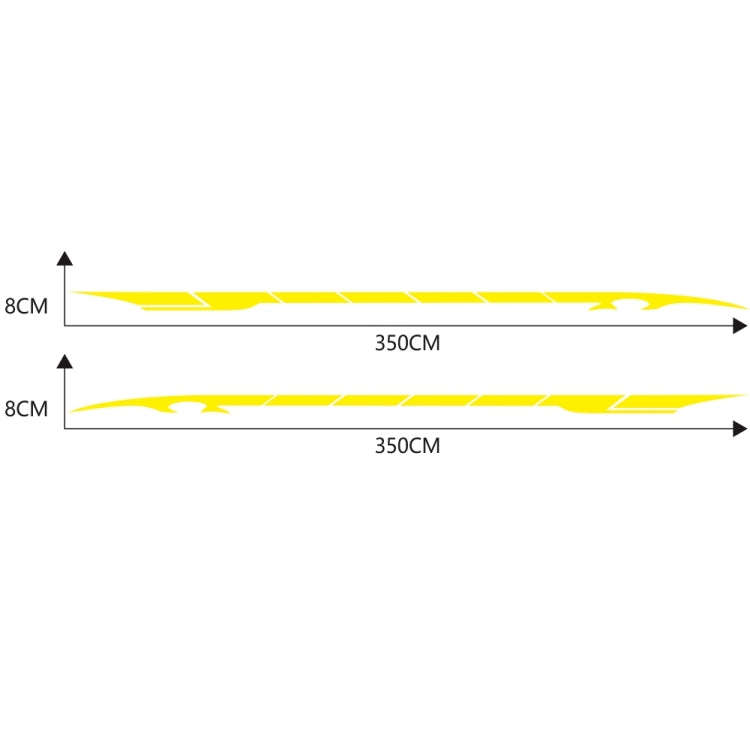 2 PCS/Set D-178 Waistline Pattern Car Modified Decorative Sticker(Yellow)