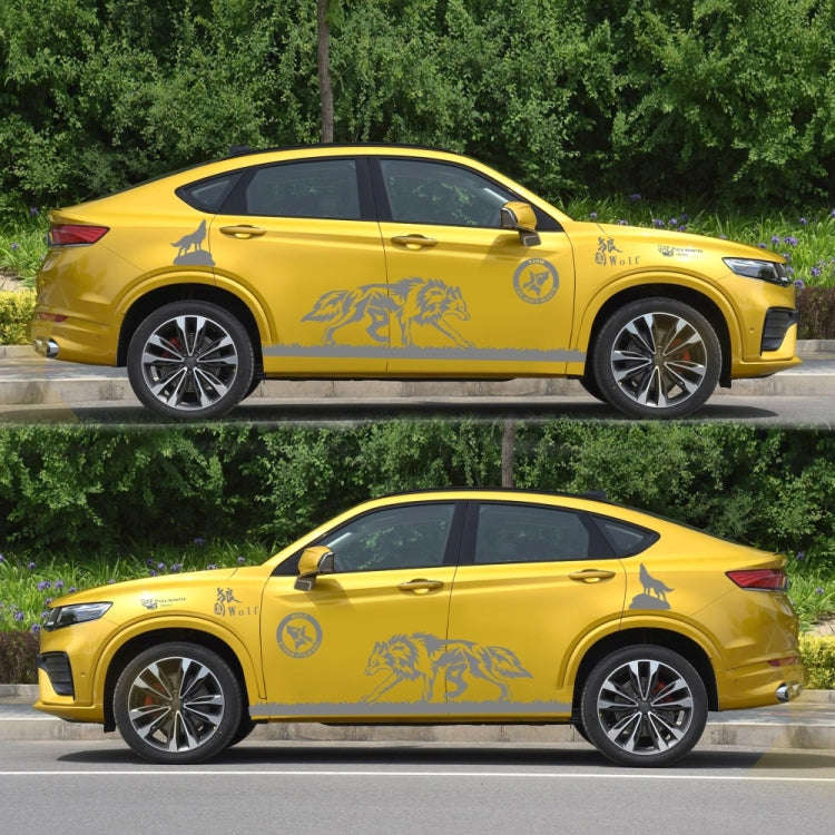 2 PCS/Set D-180 Wolf Totem Pattern Car Modified Decorative Sticker(Light Grey)