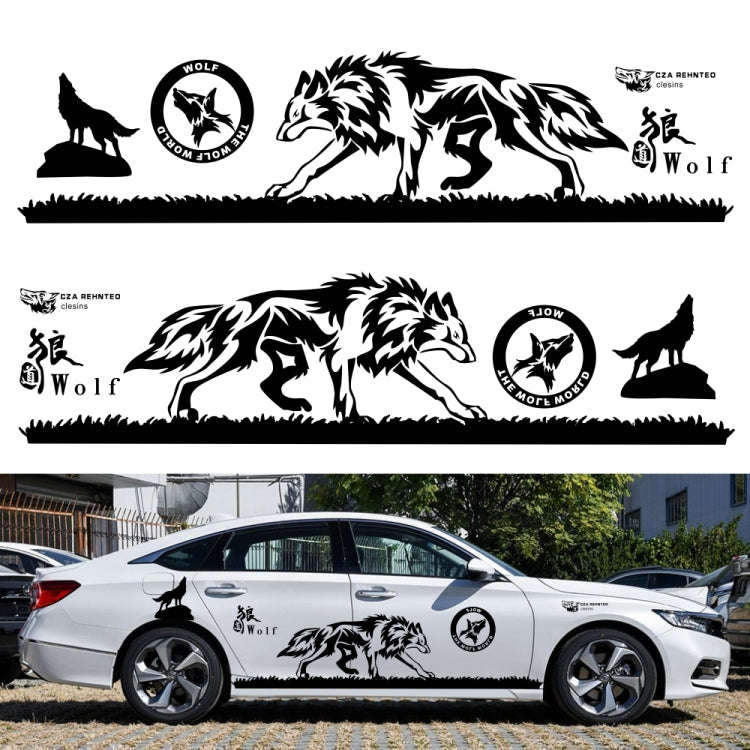 2 PCS/Set D-180 Wolf Totem Pattern Car Modified Decorative Sticker(Blue)