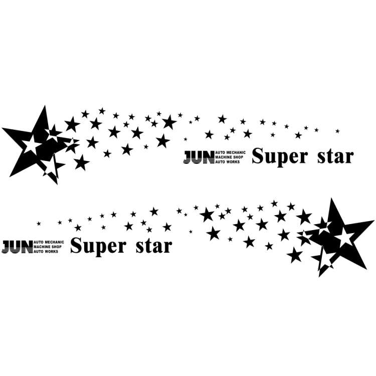 2 PCS/Set D-207 Star Pattern Car Modified Decorative Sticker(Black)