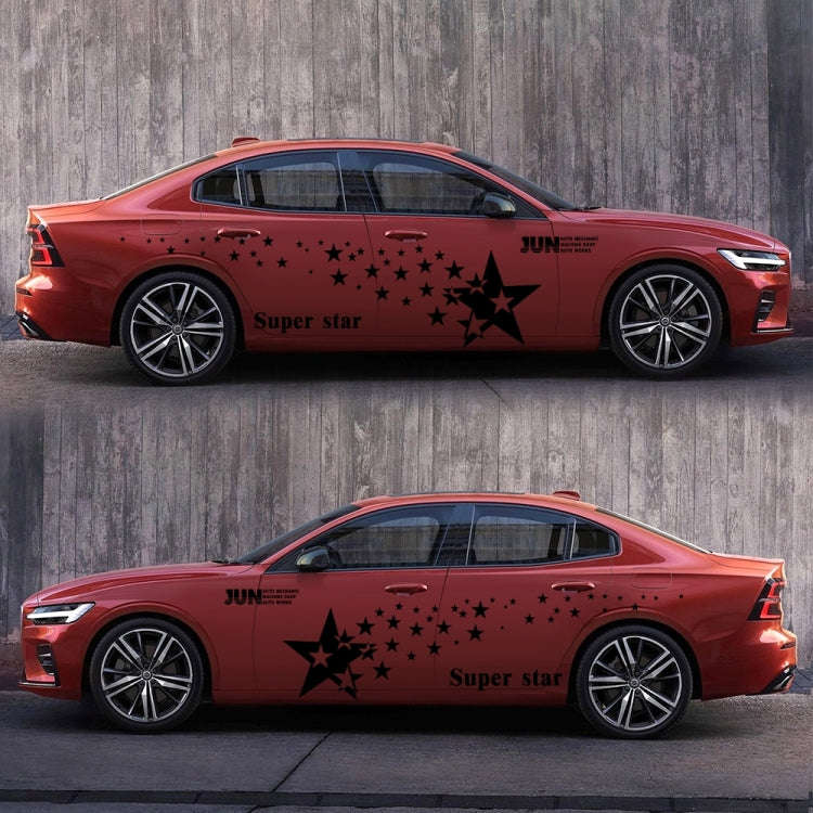 2 PCS/Set D-207 Star Pattern Car Modified Decorative Sticker(Black)