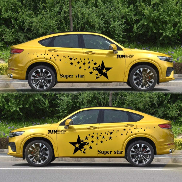 2 PCS/Set D-207 Star Pattern Car Modified Decorative Sticker(Black)