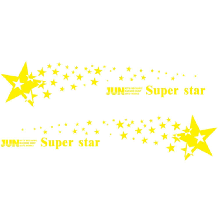 2 PCS/Set D-207 Star Pattern Car Modified Decorative Sticker(Yellow)
