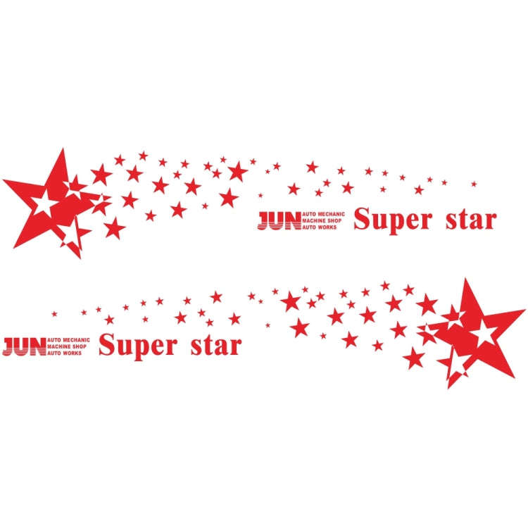 2 PCS/Set D-207 Star Pattern Car Modified Decorative Sticker(Red)