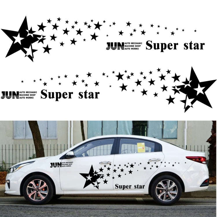 2 PCS/Set D-207 Star Pattern Car Modified Decorative Sticker(Red)