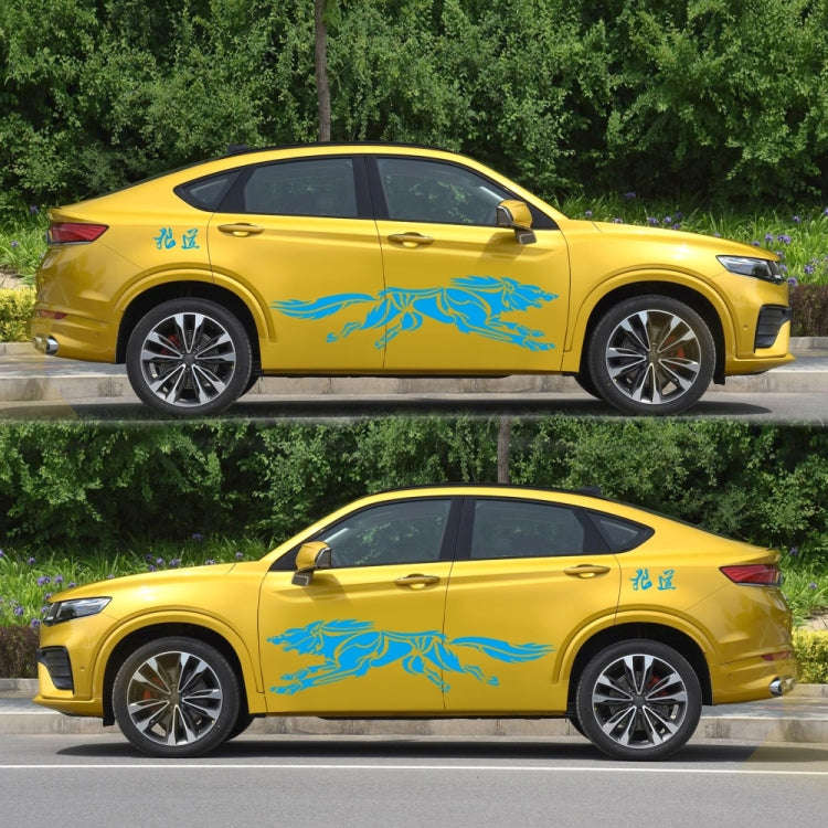 2 PCS/Set D-218 Wolf Totem Pattern Car Modified Decorative Sticker(Blue)
