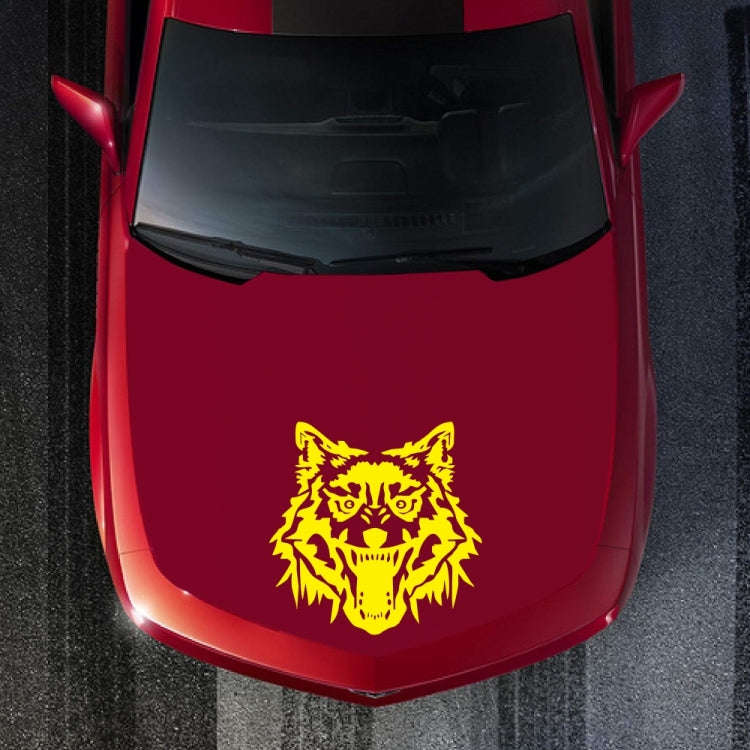 2 PCS/Set D-218 Wolf Totem Pattern Car Modified Decorative Sticker(Yellow)