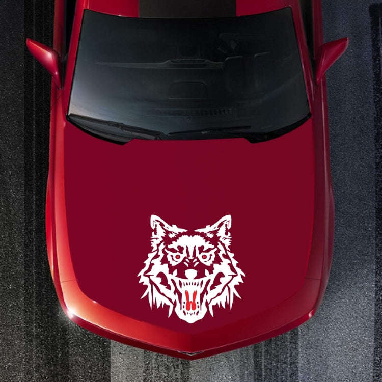 2 PCS/Set D-218 Wolf Totem Pattern Car Modified Decorative Sticker(White)