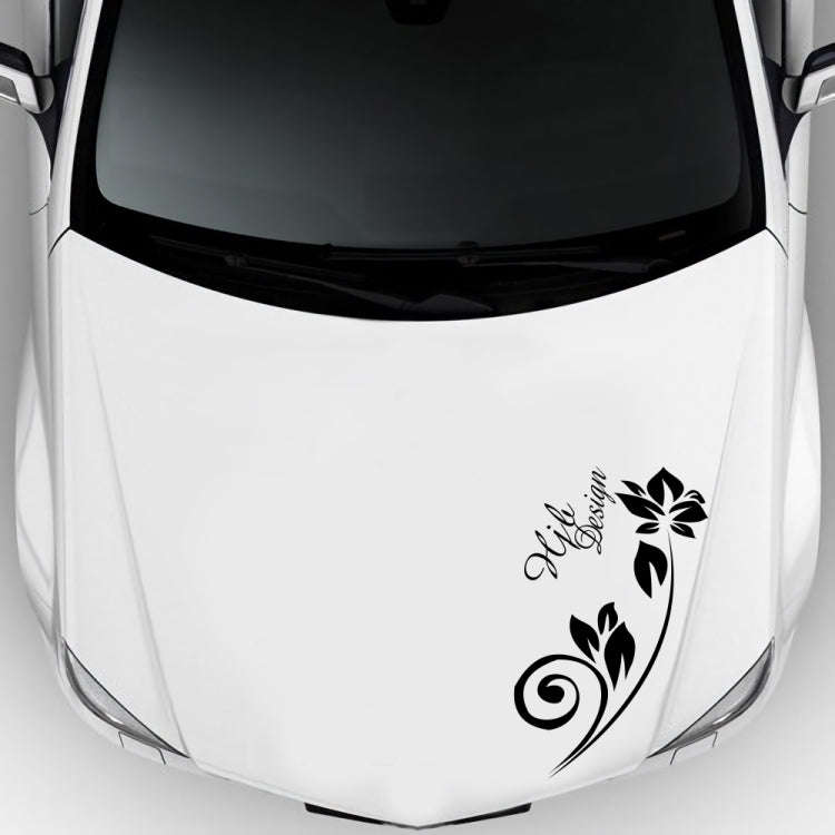 2 PCS/Set D-251 Butterfly Love Flowers Pattern Car Modified Decorative Sticker(Black)