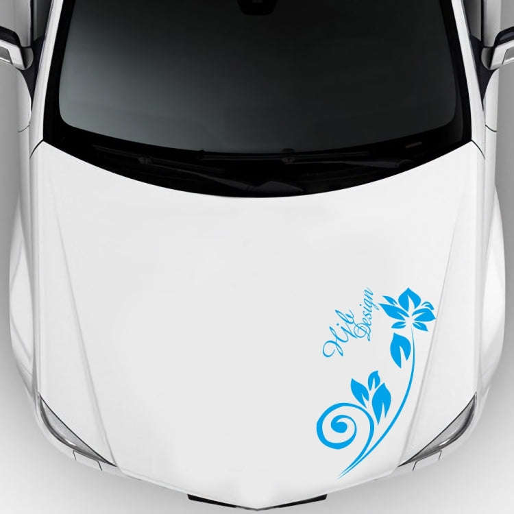2 PCS/Set D-251 Butterfly Love Flowers Pattern Car Modified Decorative Sticker(Blue)