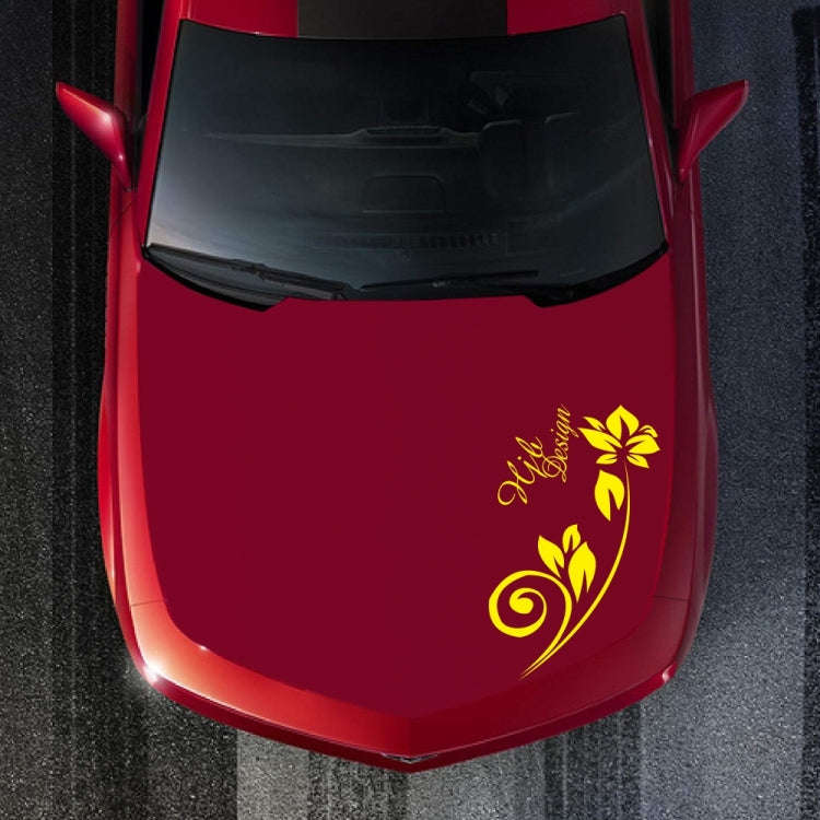 2 PCS/Set D-251 Butterfly Love Flowers Pattern Car Modified Decorative Sticker(Yellow)
