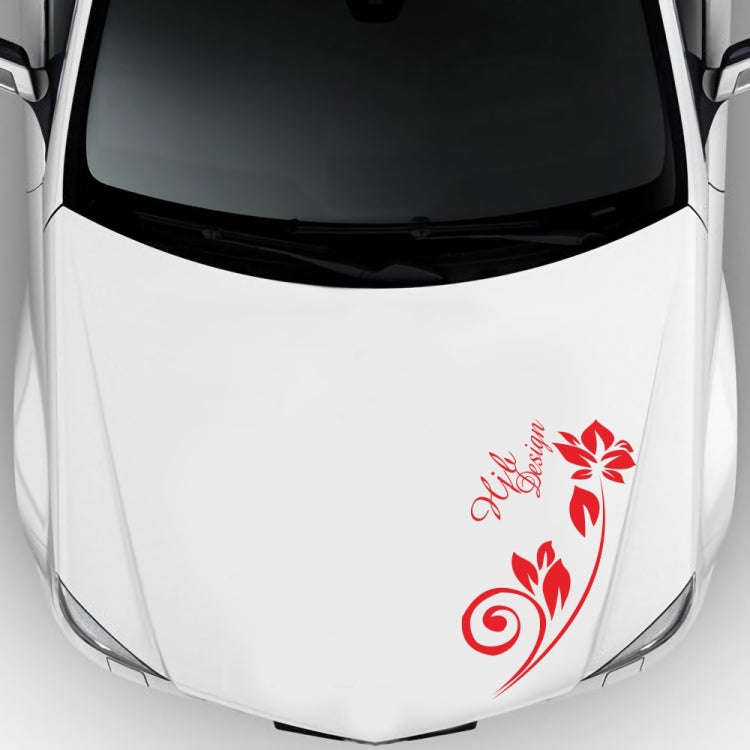 2 PCS/Set D-251 Butterfly Love Flowers Pattern Car Modified Decorative Sticker(Red)
