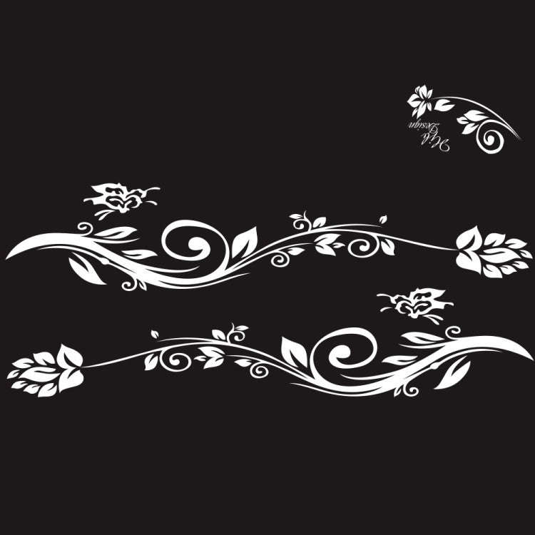 2 PCS/Set D-251 Butterfly Love Flowers Pattern Car Modified Decorative Sticker(White)