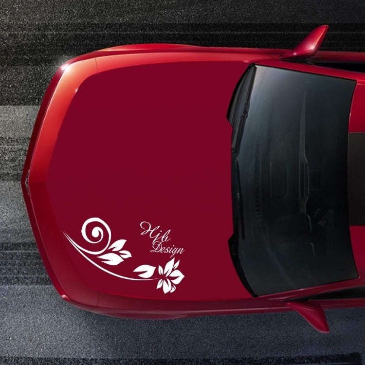 2 PCS/Set D-251 Butterfly Love Flowers Pattern Car Modified Decorative Sticker(White)